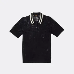 Sanoli Eyelet Polo Sweater (Black)