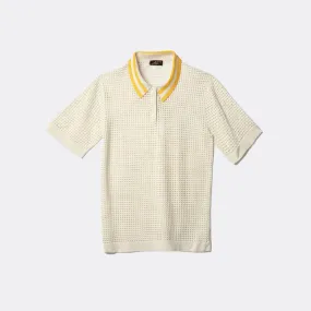 Sanoli Eyelet Polo Sweater (Off White)