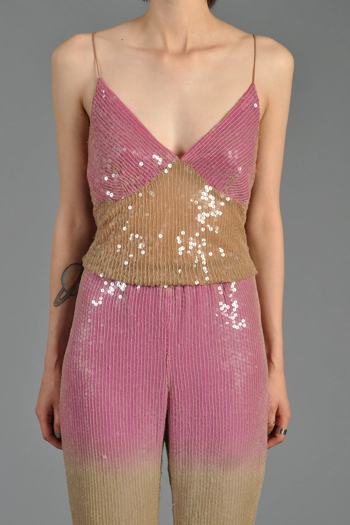 Sequin Encrusted Ombre Silk Ensemble