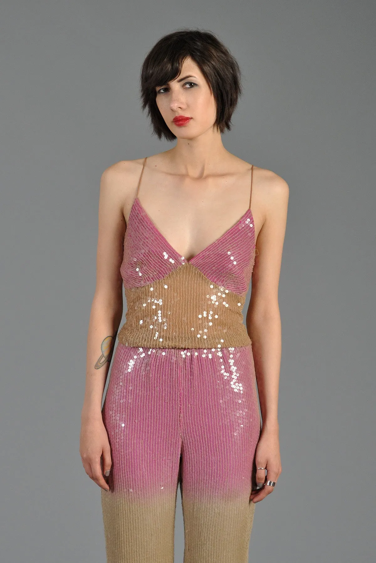 Sequin Encrusted Ombre Silk Ensemble