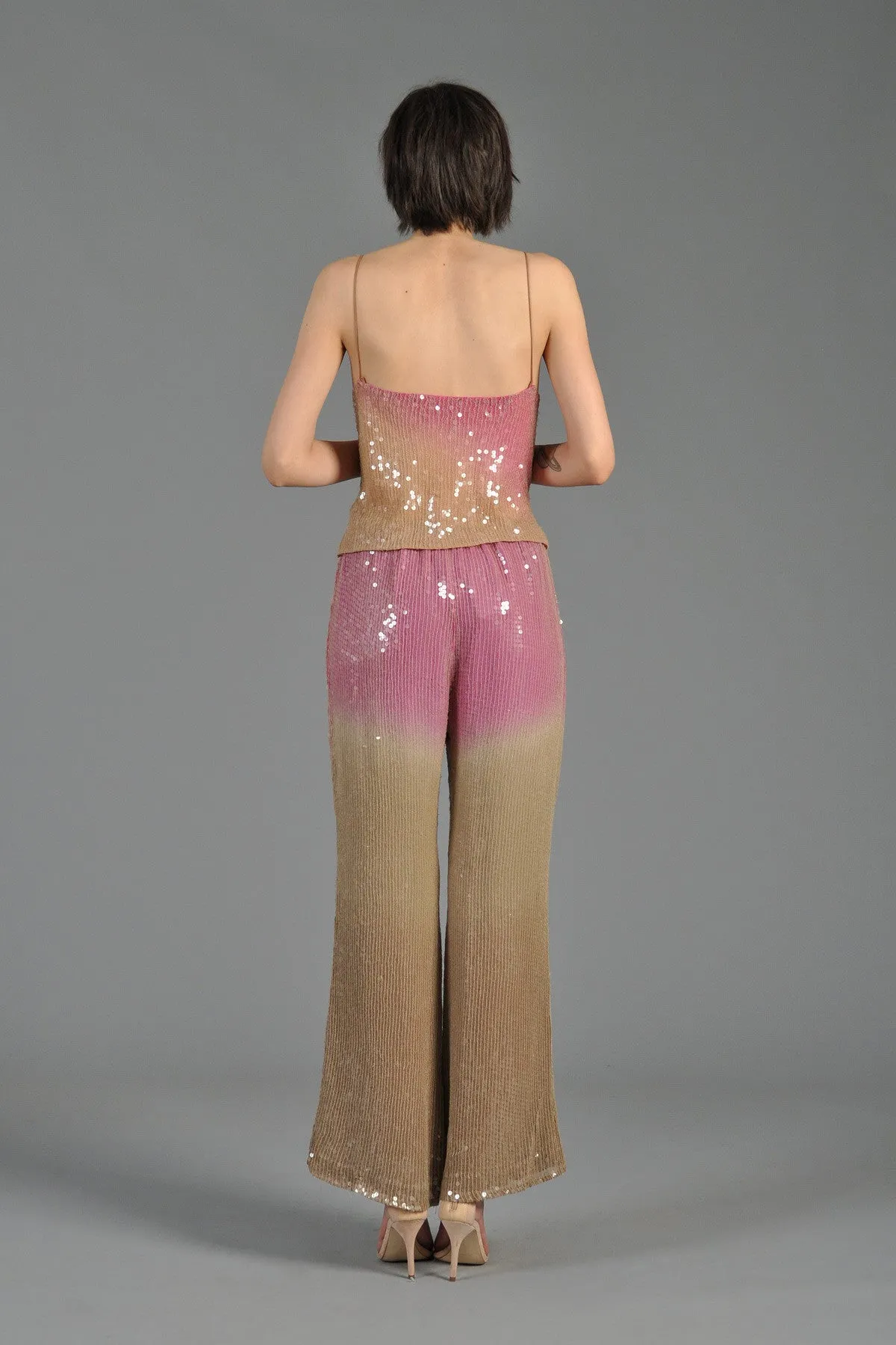 Sequin Encrusted Ombre Silk Ensemble