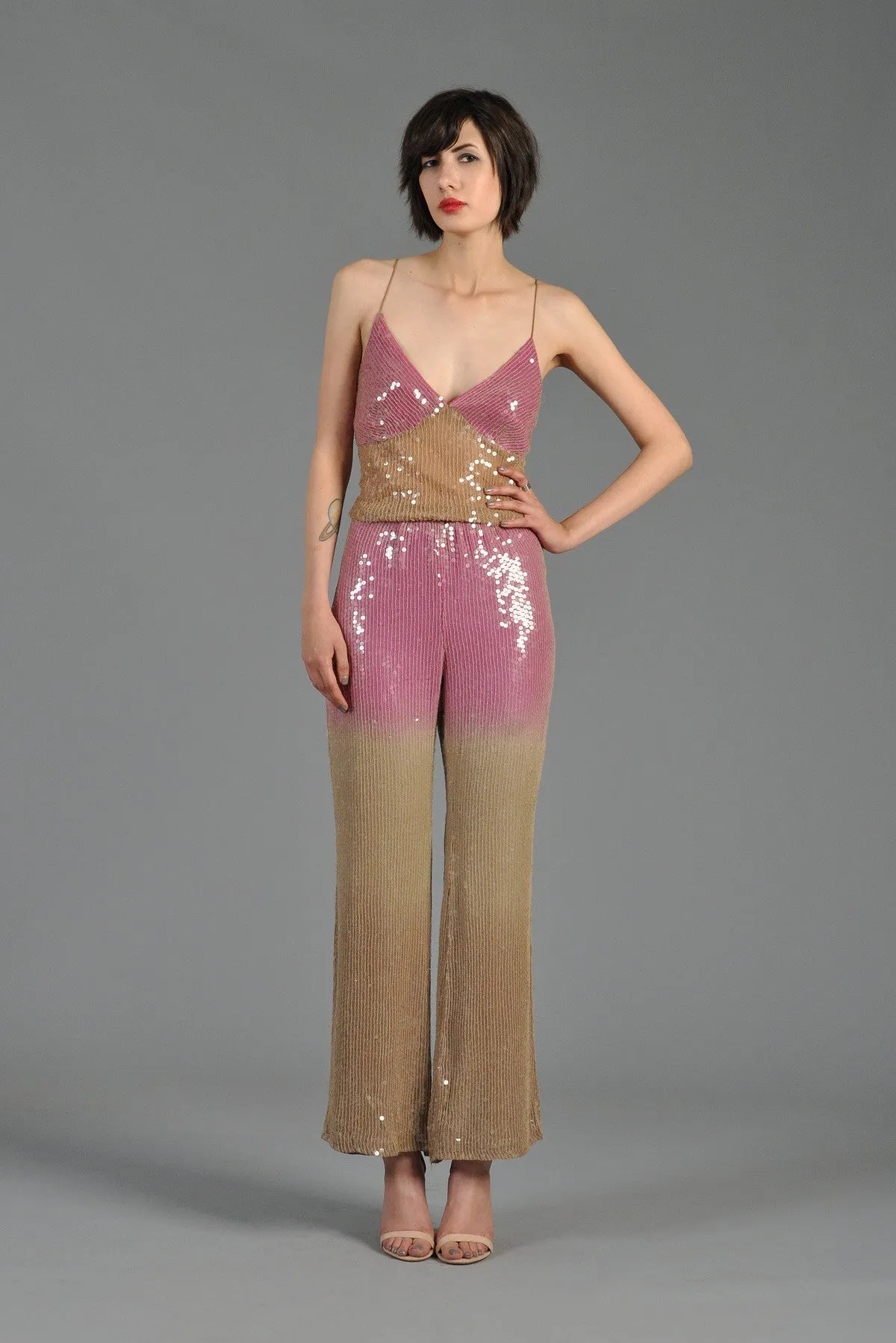 Sequin Encrusted Ombre Silk Ensemble