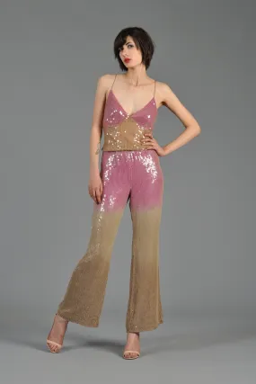 Sequin Encrusted Ombre Silk Ensemble