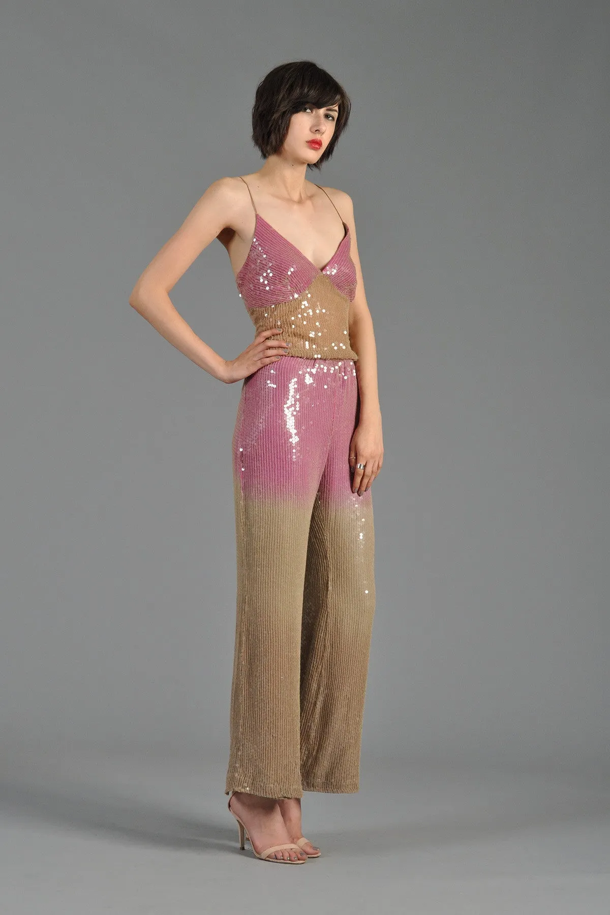 Sequin Encrusted Ombre Silk Ensemble