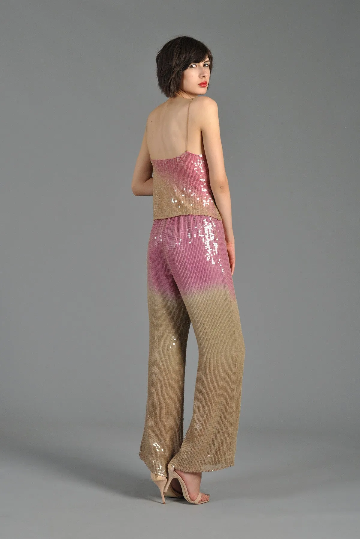 Sequin Encrusted Ombre Silk Ensemble