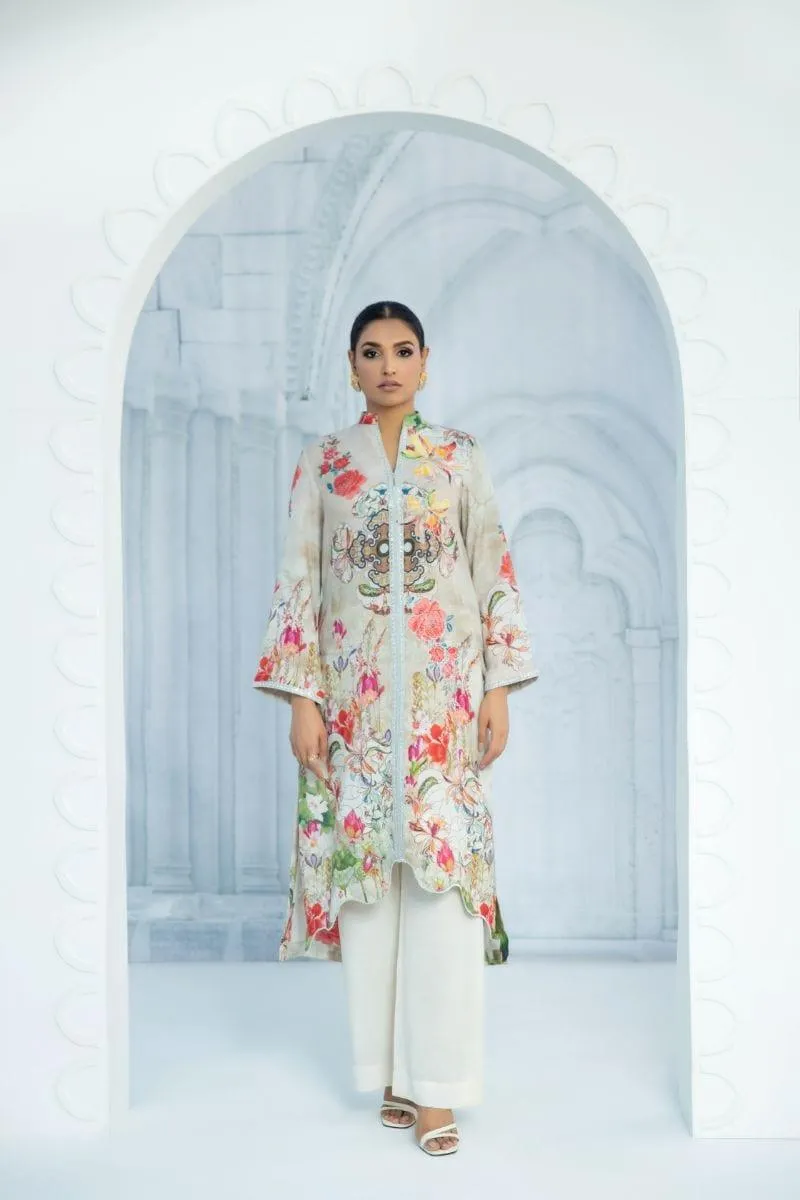 Shamaeel - Classic straight shirt silhouette print on cotton silk - ECK - 06