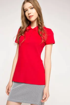 Sidiou Group Women's Basic Polo T-shirt Red