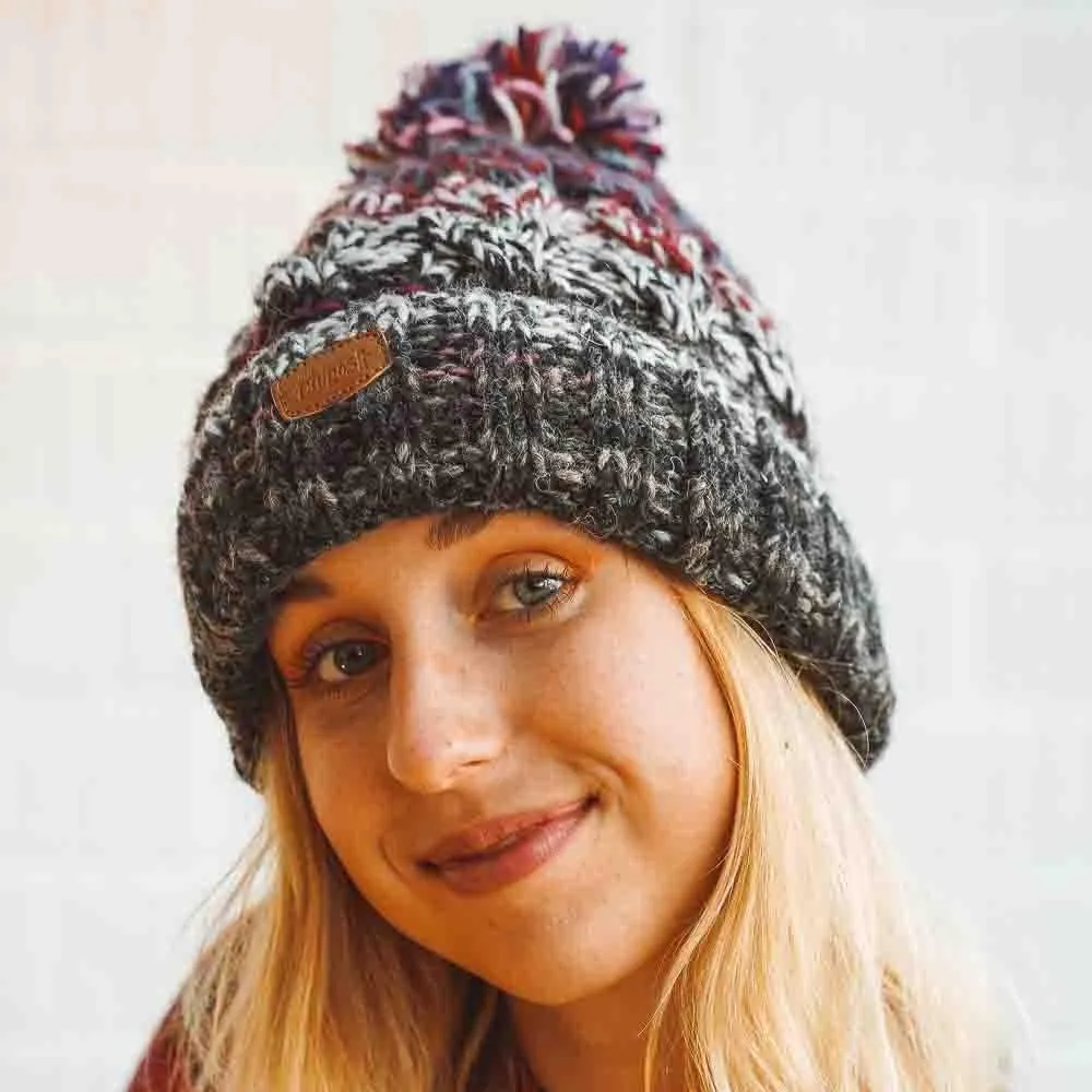 Sierra Knit Cable Pom Pom Beanie