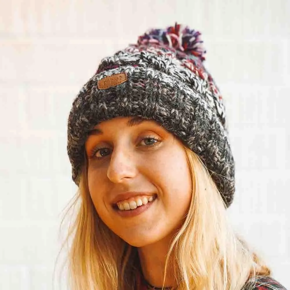 Sierra Knit Cable Pom Pom Beanie