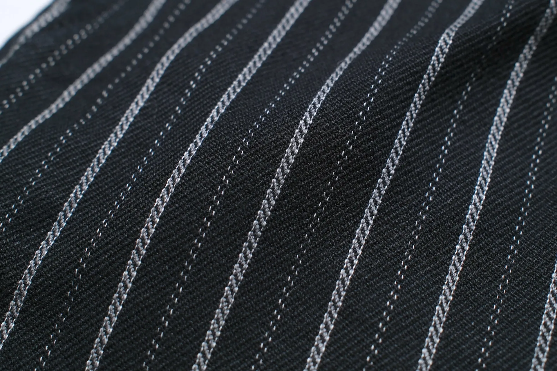 Stevenson Overall Co. "Old Glory" 12.5oz Selvage Pinstripe Chinos (Sumi Black)