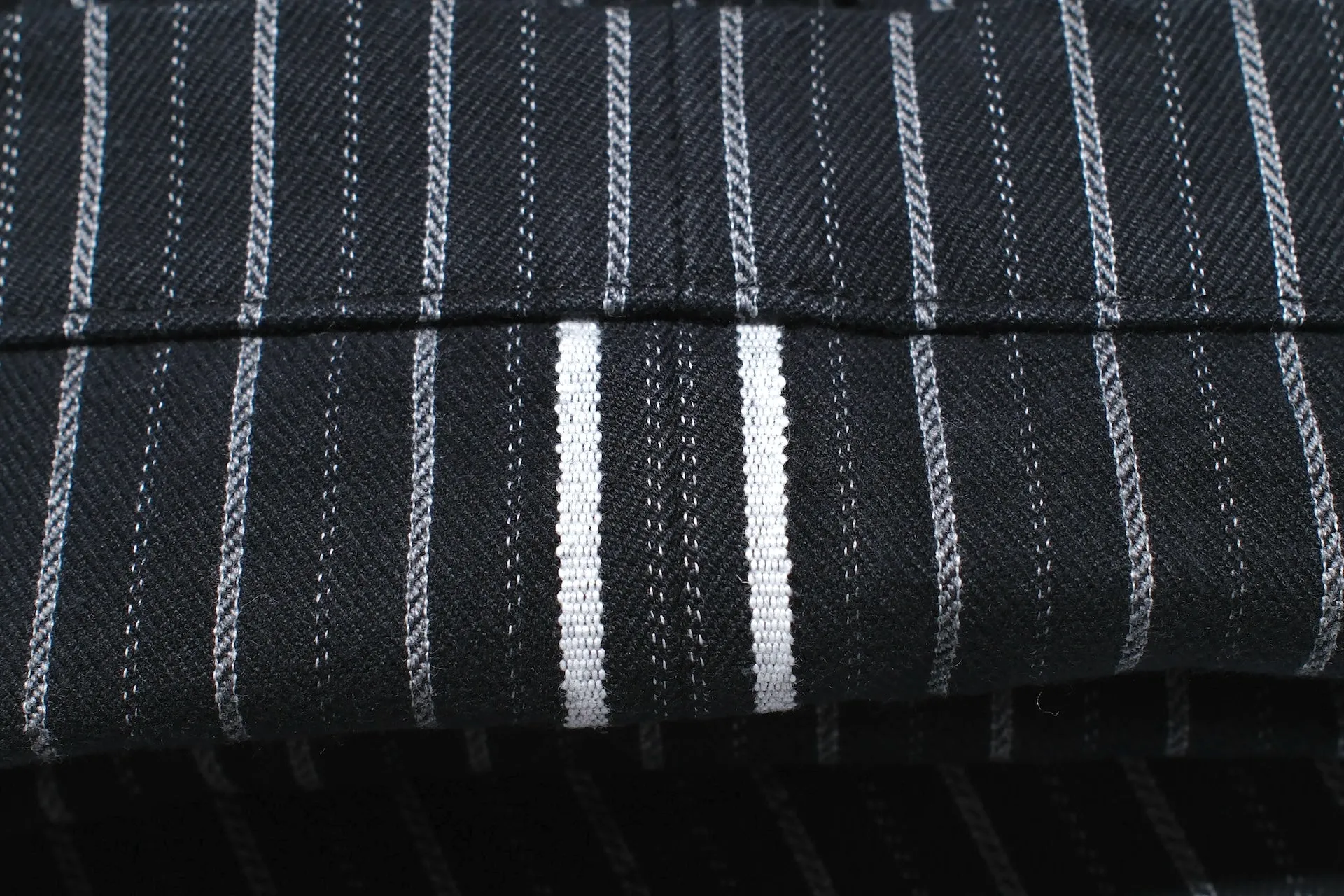 Stevenson Overall Co. "Old Glory" 12.5oz Selvage Pinstripe Chinos (Sumi Black)