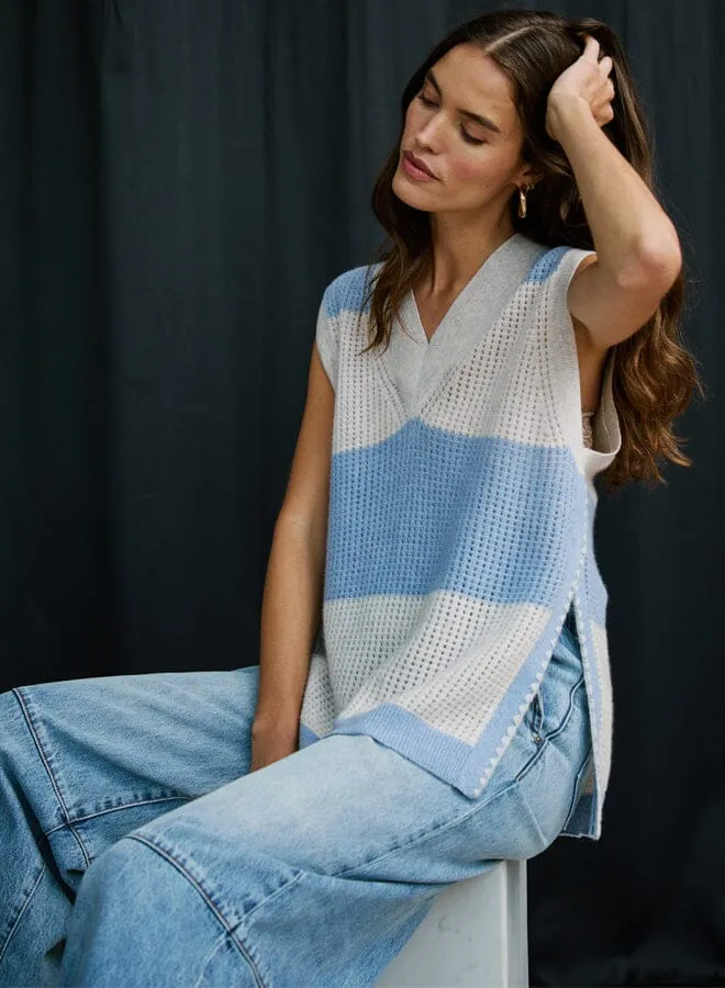 Striped Mesh Gilet