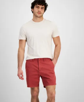 Sun   Stone Men's Colin Flat Front 7" Chino Shorts Red 40