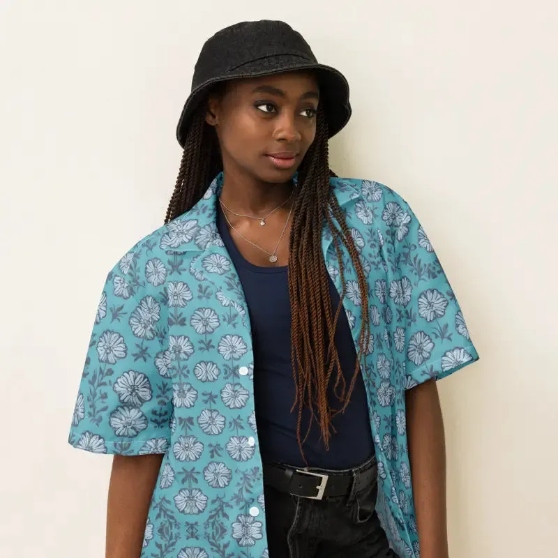 Sunny Summer Flowers Button Shirt