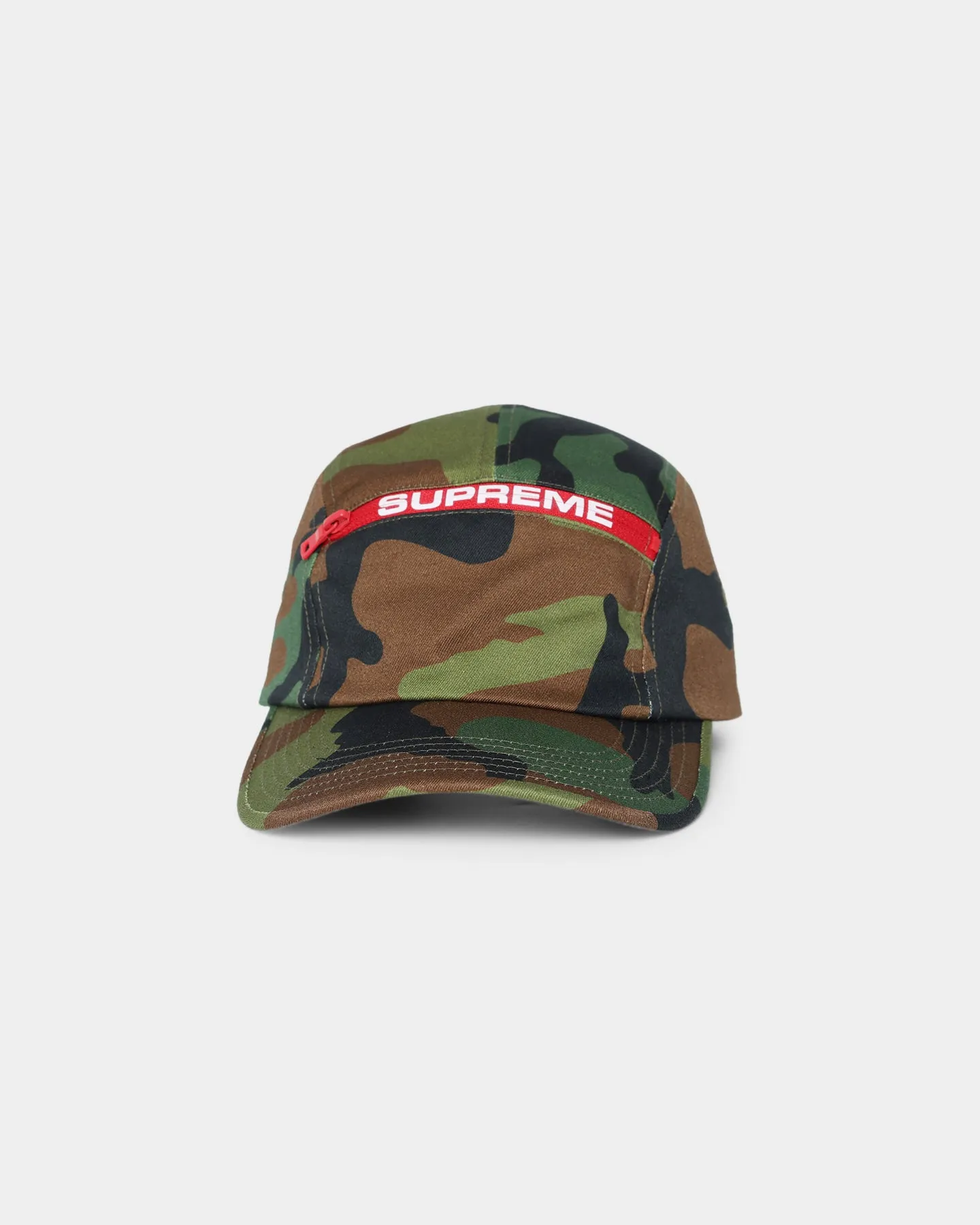 Supreme Top Zip Camp Cap Woodland Camo