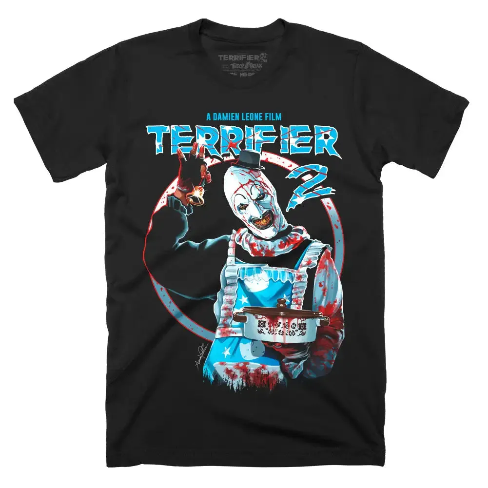Terrifier 2 Dinner Is Served Black T-Shirt for Men, Comfortable Casual Wear, 100% Cotton, Eco-Friendly Graphic Tee