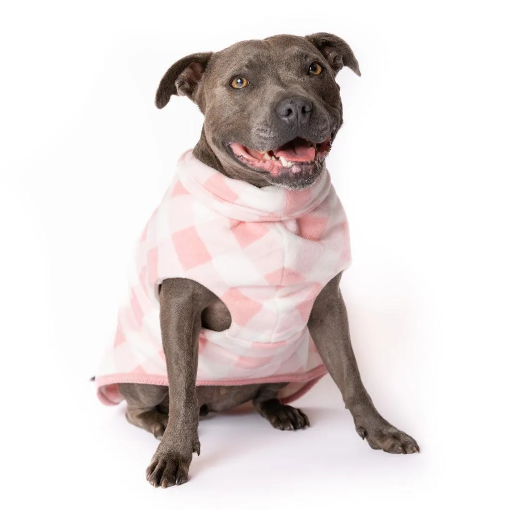 The Floofy Fleece Dog Coat | Pink Gingham