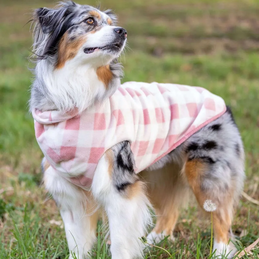 The Floofy Fleece Dog Coat | Pink Gingham