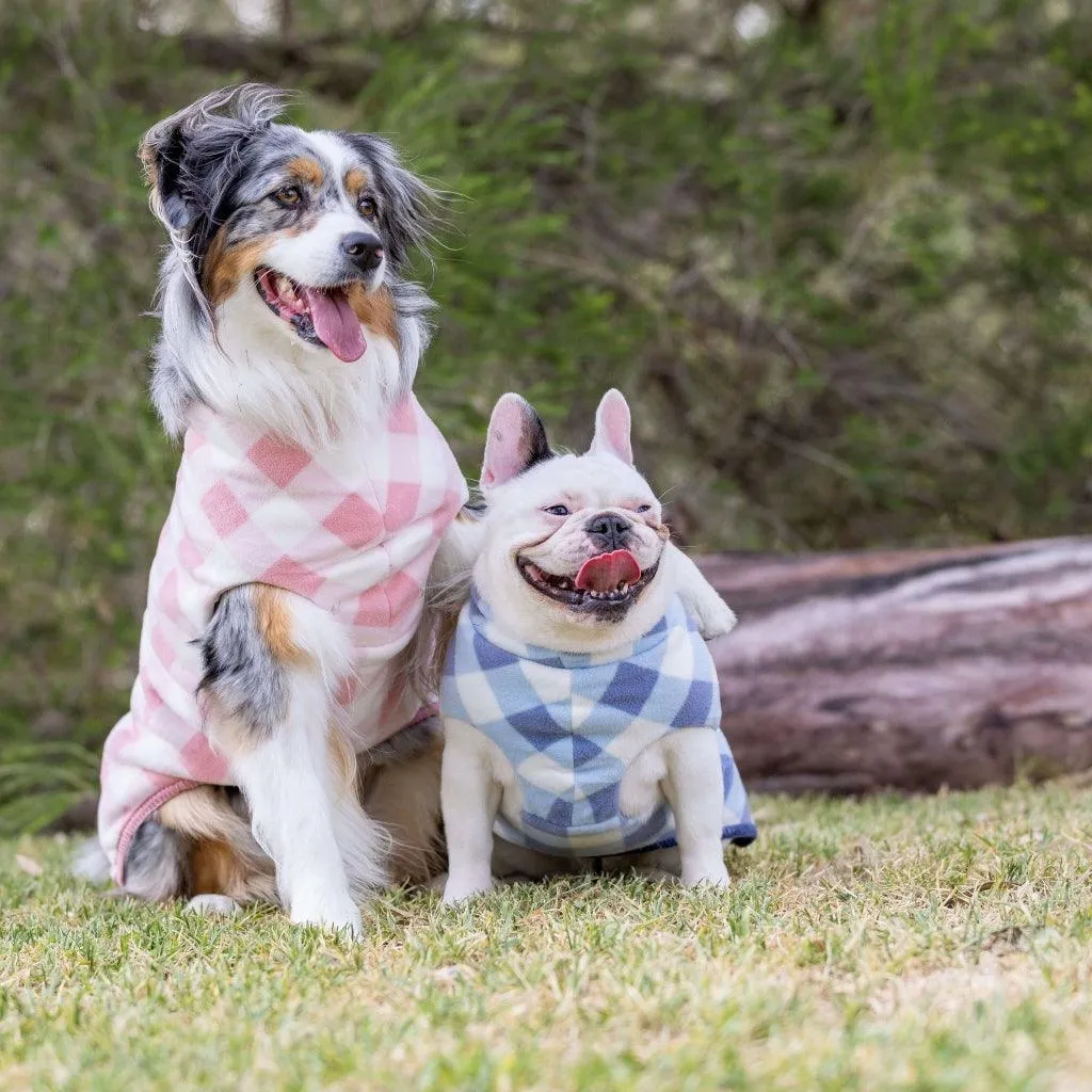 The Floofy Fleece Dog Coat | Pink Gingham