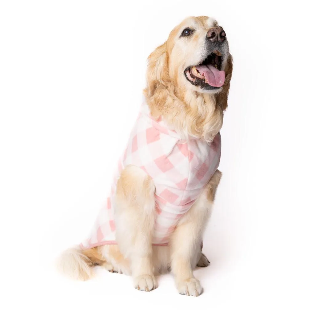The Floofy Fleece Dog Coat | Pink Gingham