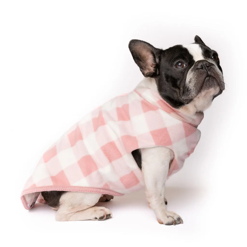 The Floofy Fleece Dog Coat | Pink Gingham