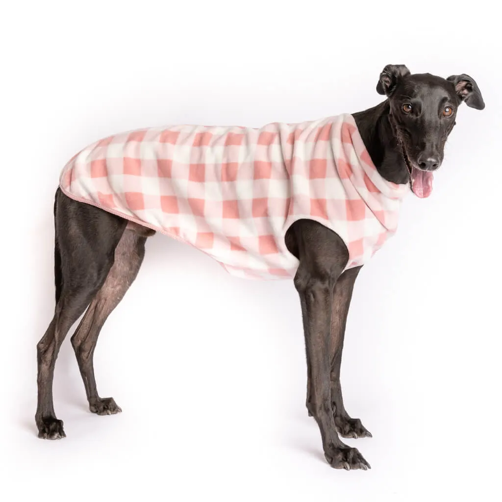 The Floofy Fleece Dog Coat | Pink Gingham