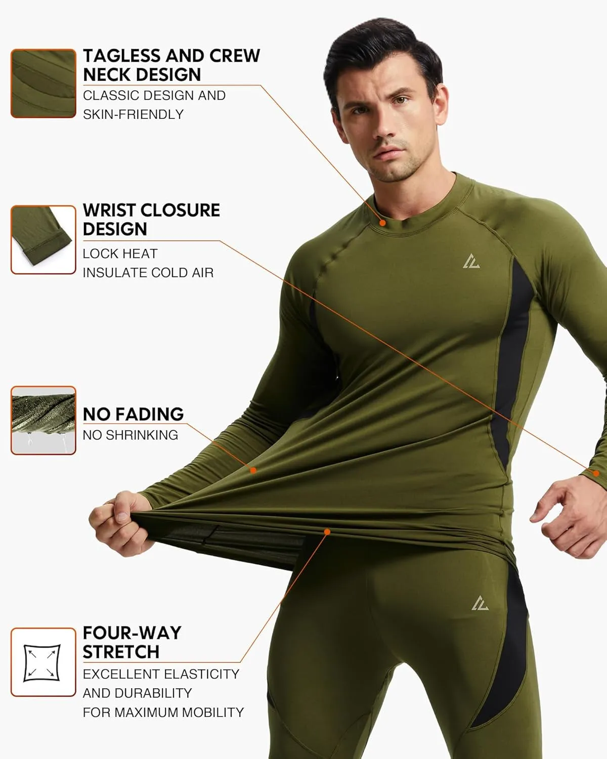 Thermal Underwear Long Johns Set Mens Winter Gift Hunting Gear Sport Base Layer Bottom Top