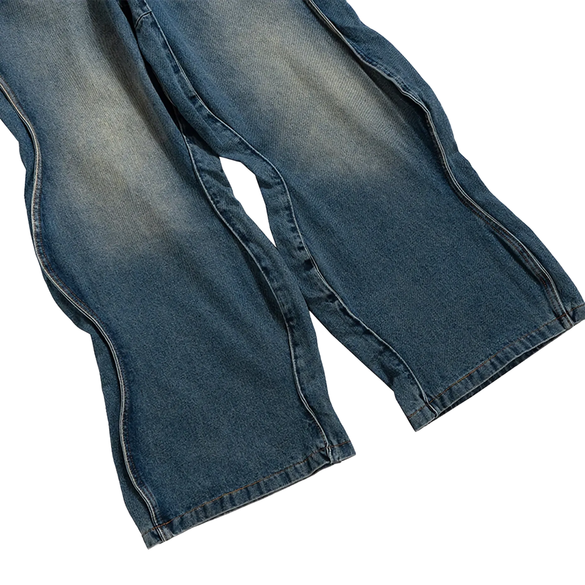 'Tide' Wave-Hem Flared Denim Jeans