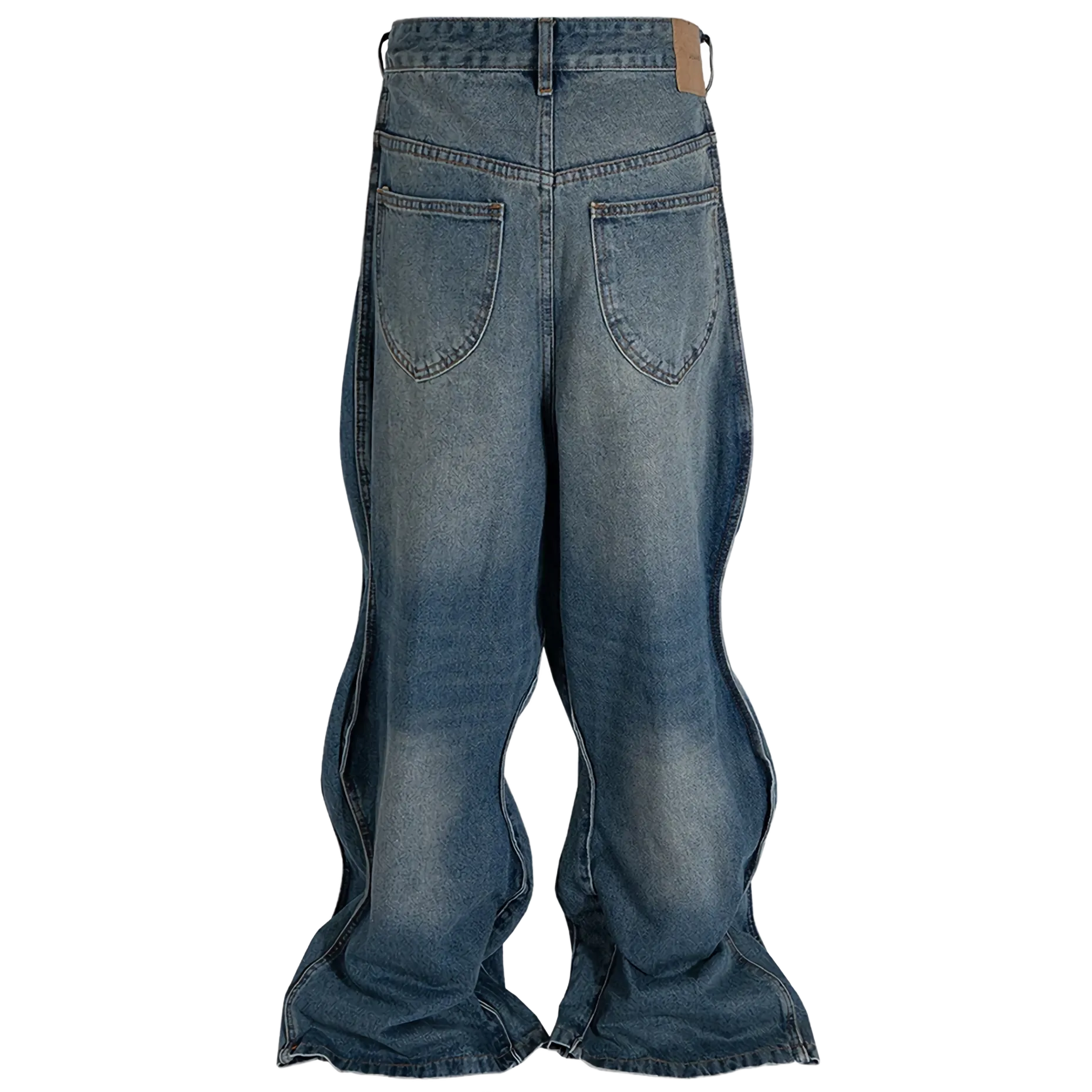 'Tide' Wave-Hem Flared Denim Jeans