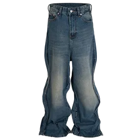 'Tide' Wave-Hem Flared Denim Jeans