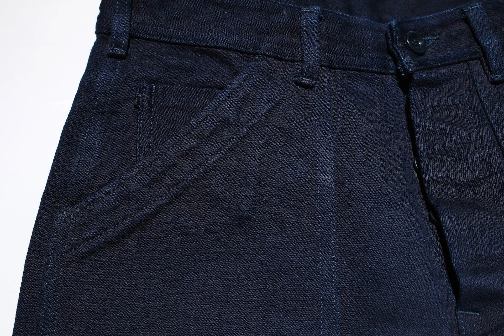 UES 14oz Indigo Dyed Ultra-Heavyweight Back Satin Baker Pants (Classic Straight fit)