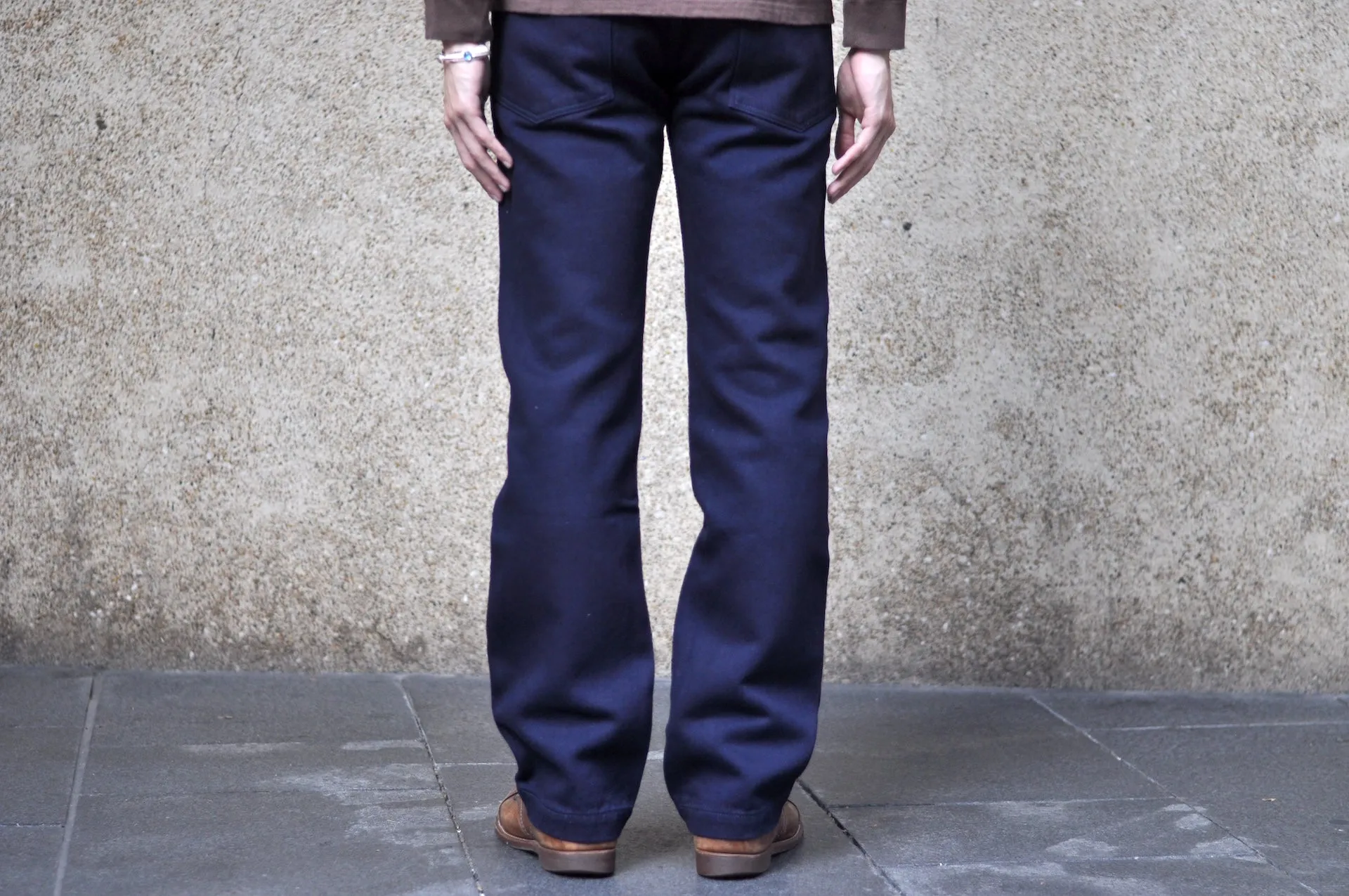 UES 14oz Indigo Dyed Ultra-Heavyweight Back Satin Baker Pants (Classic Straight fit)