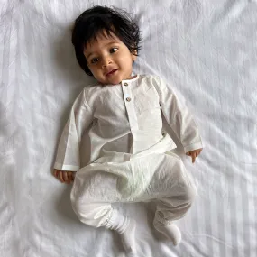 UNISEX ESSENTIAL WHITE KURTA   PANTS
