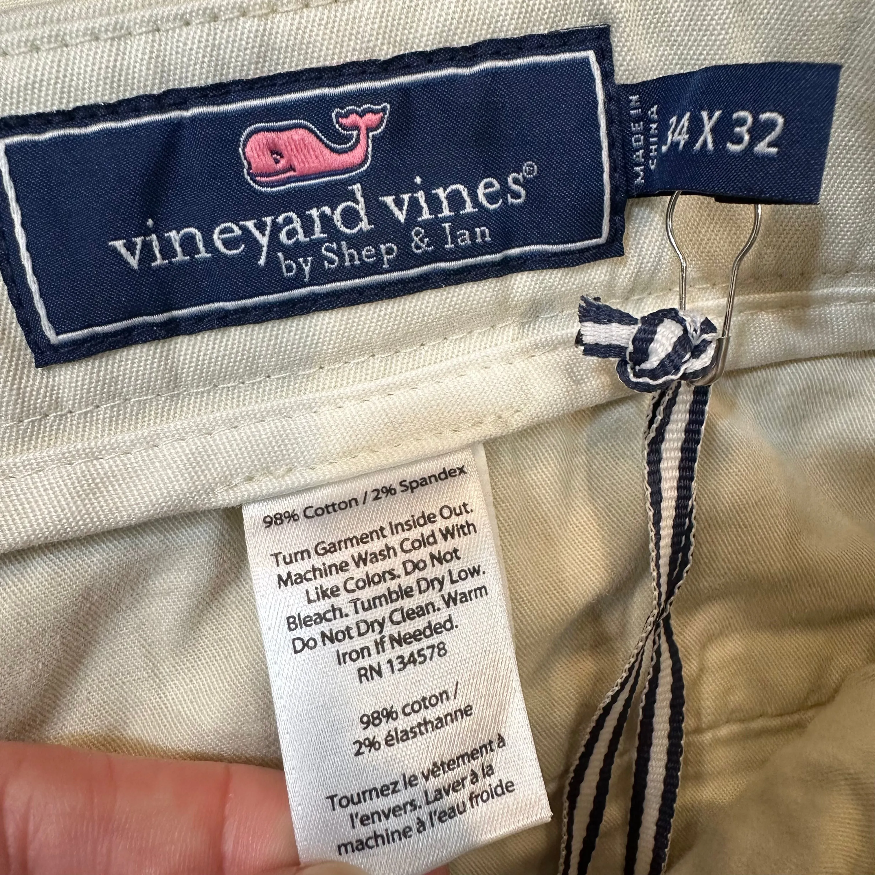 Vineyard Vines Slim Fit Pant Stretch Stone khaki Chino 34 X 32