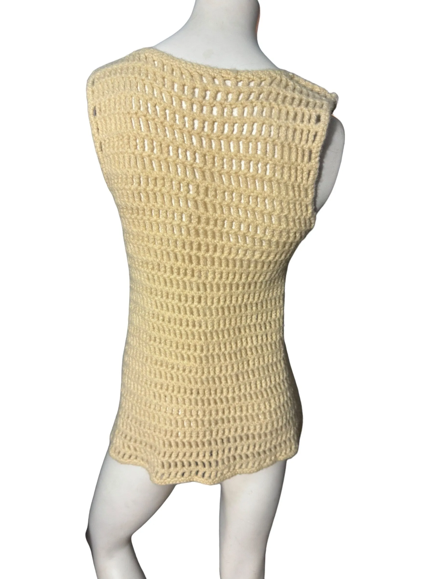 Vintage 70's crochet vest S M