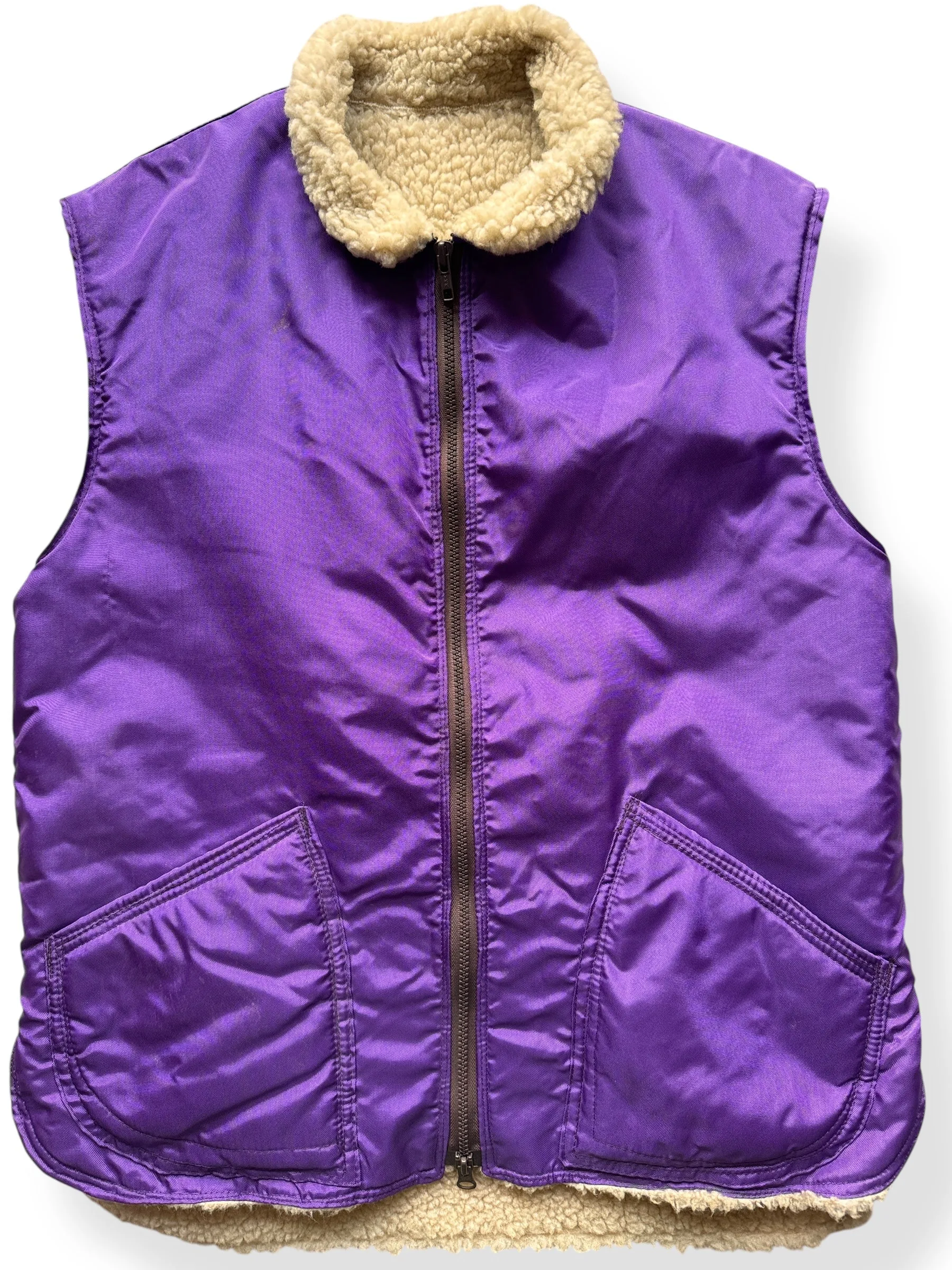 Vintage Deep Pile Fleece Vest SZ L