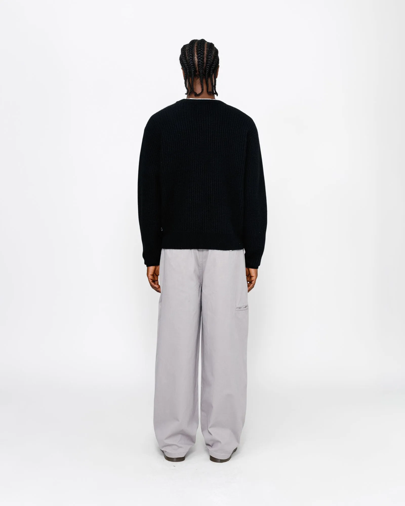WAFFLE KNIT CASHMERE CREW