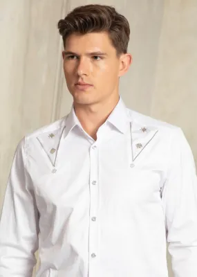White Accessories Long Sleeve Shirt