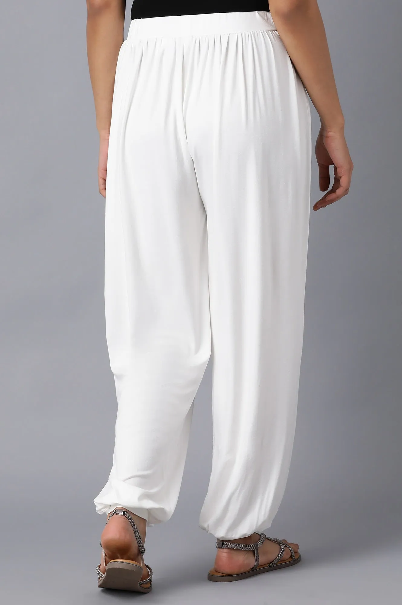 White Flared Harem Pants