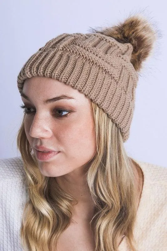 Womens Pom Beanie