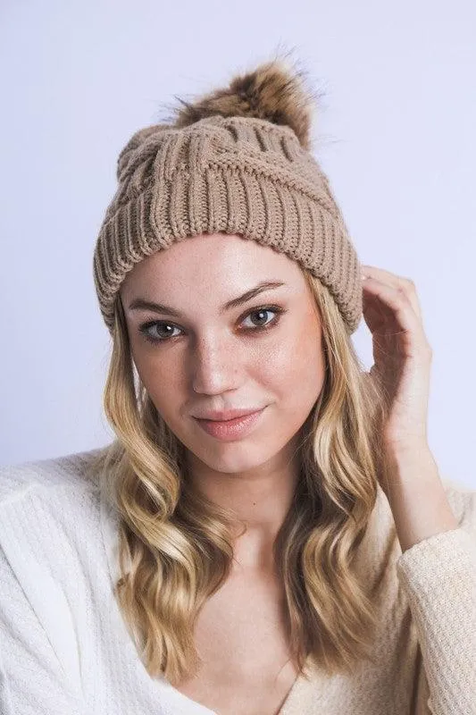 Womens Pom Beanie