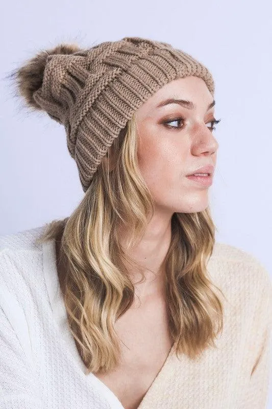 Womens Pom Beanie