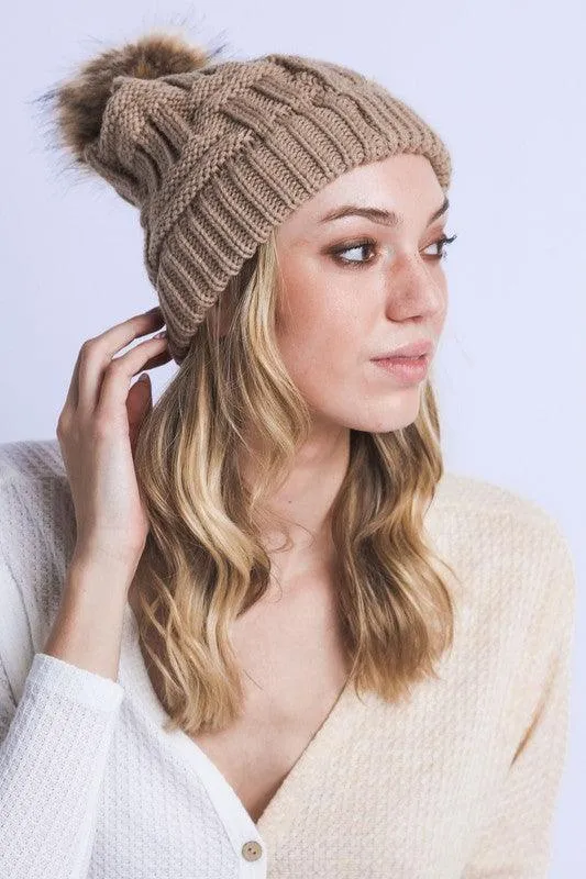 Womens Pom Beanie