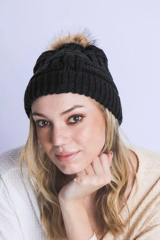 Womens Pom Beanie