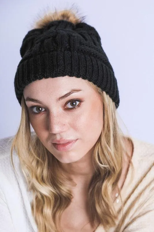 Womens Pom Beanie
