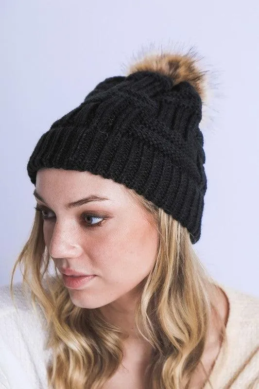 Womens Pom Beanie