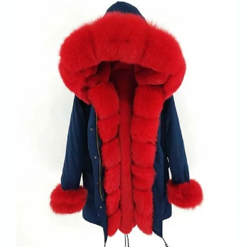 Women's Winter Casual Warm Long Parka With Fox Fur