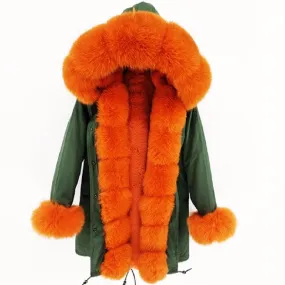 Women's Winter Casual Warm Long Parka With Fox Fur