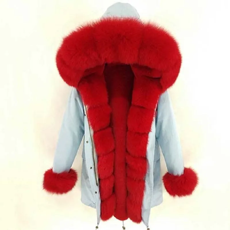 Women's Winter Casual Warm Long Parka With Fox Fur