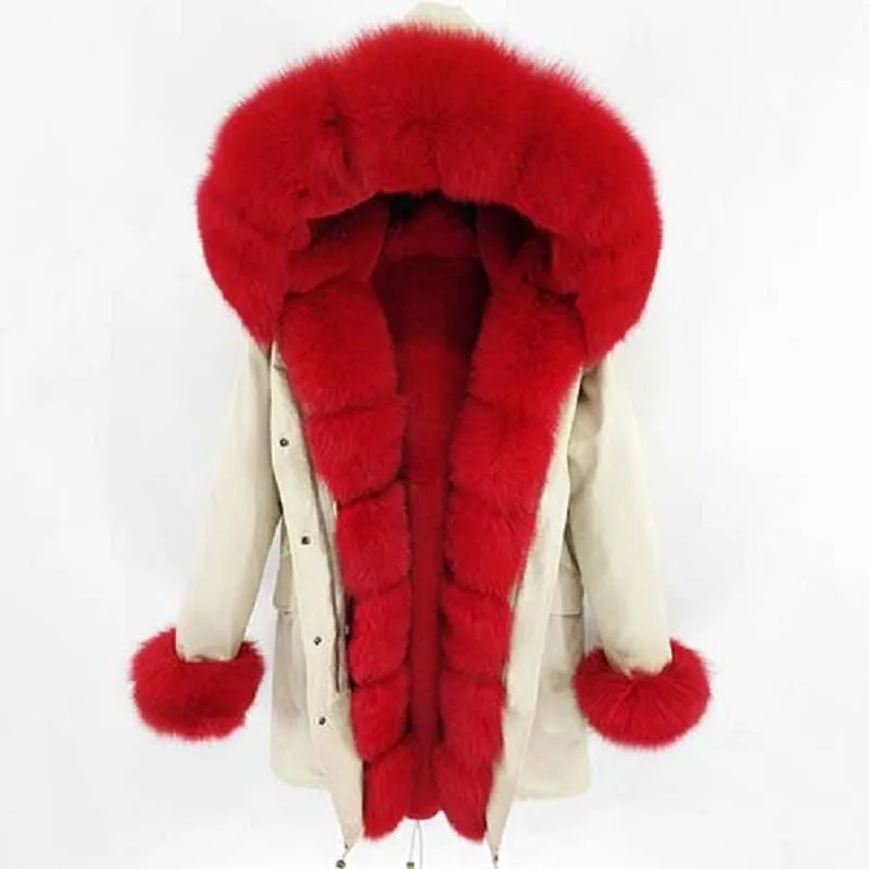 Women's Winter Casual Warm Long Parka With Fox Fur